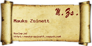 Mauks Zsinett névjegykártya
